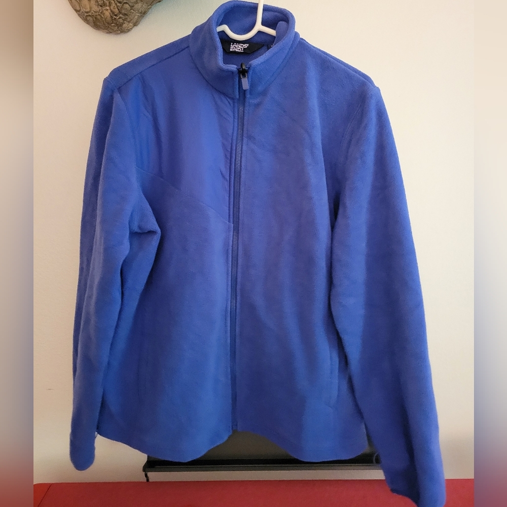 Land's End blue fleece jacket